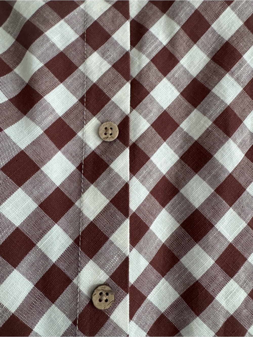 a new day Brown and Cream Gingham Button-Front Midi Dress - Picture 4 of 5